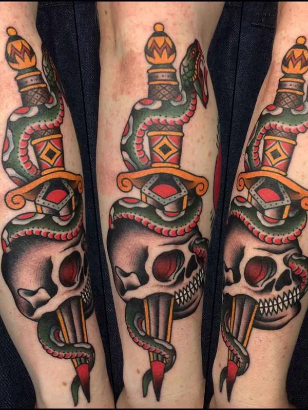color traditional 纹身 在 forearm #11507 | 纹身师 Алексей Тол