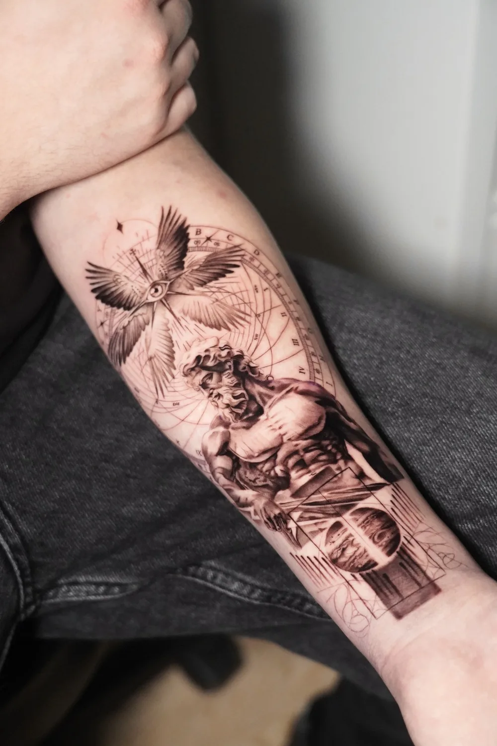 Sabrina One Percent Tattoo: From Roman Sculpture to Black and Grey Realism - image 6