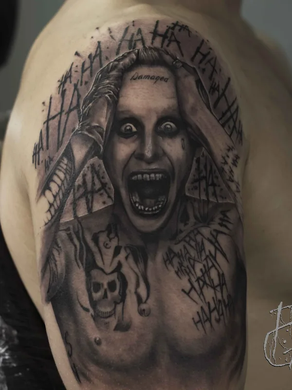 male black and grey realism татуировка на upper arm #11233 | Тату мастер Глеб Фурсов