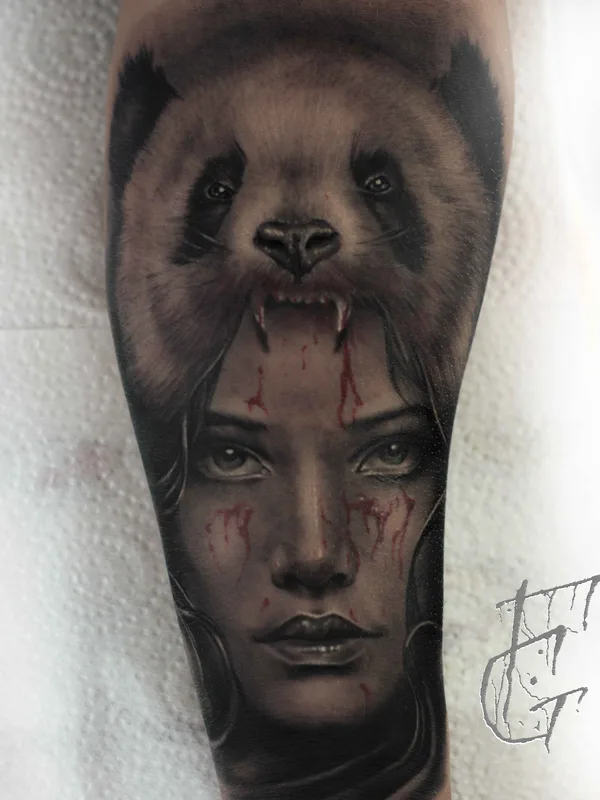 female black and grey realism татуировка на forearm #11236 | Тату мастер Глеб Фурсов