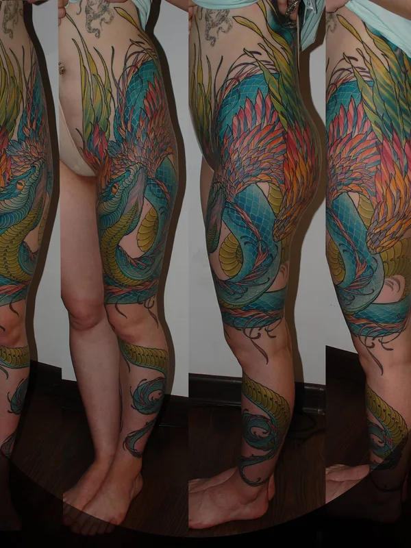 female color japanese татуировка на full leg #26180 | Тату мастер Стас Добряк