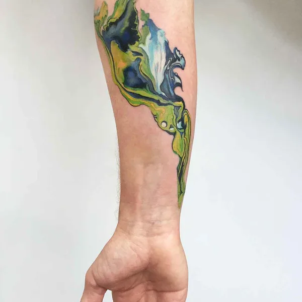 Watercolor tattoo by Amanda Wachob in New York City