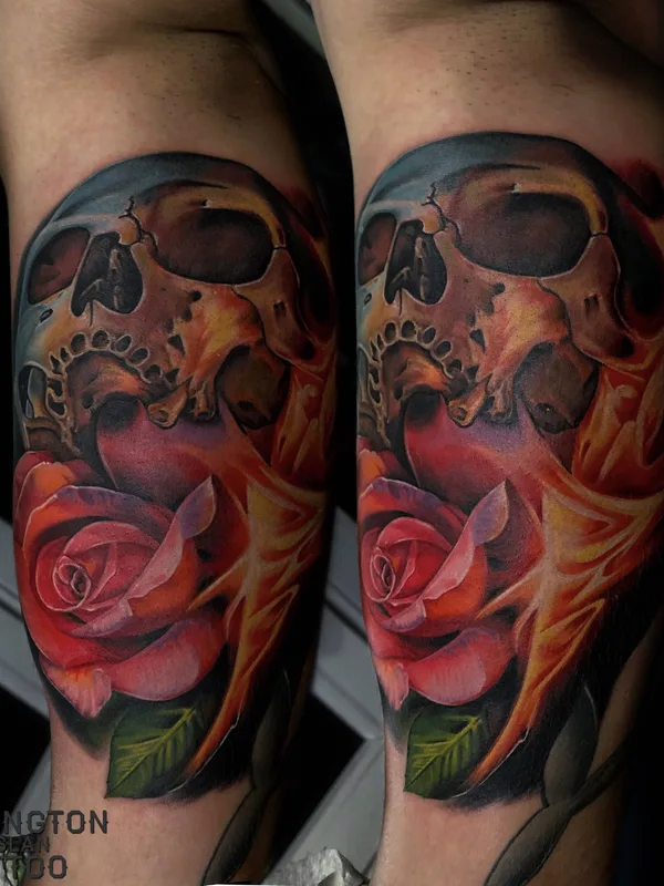 color realism tattoo auf calf #22704 | Tätowierer Ruslan Millington