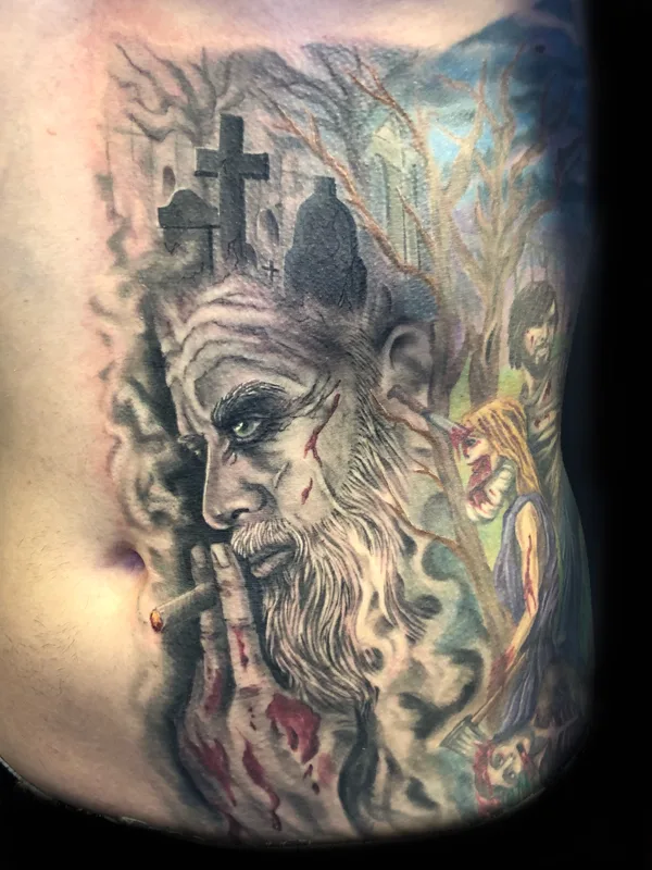 color realism 纹身 在 stomach #26429 | 纹身师 Megan Wood