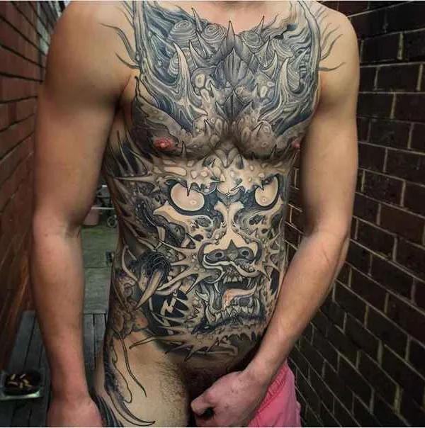 male black and grey japanese tatouage sur full body #710 | Artiste tatoueur Matty D Mooney