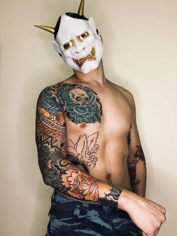 male color japanese татуировка на full sleeve #22345 | Тату мастер #Chavatattoo Sergey lepekhin
