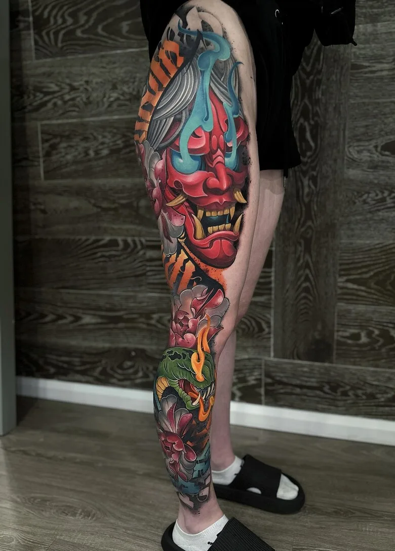 apan-themed design tattoo by Ruslan Millinhton