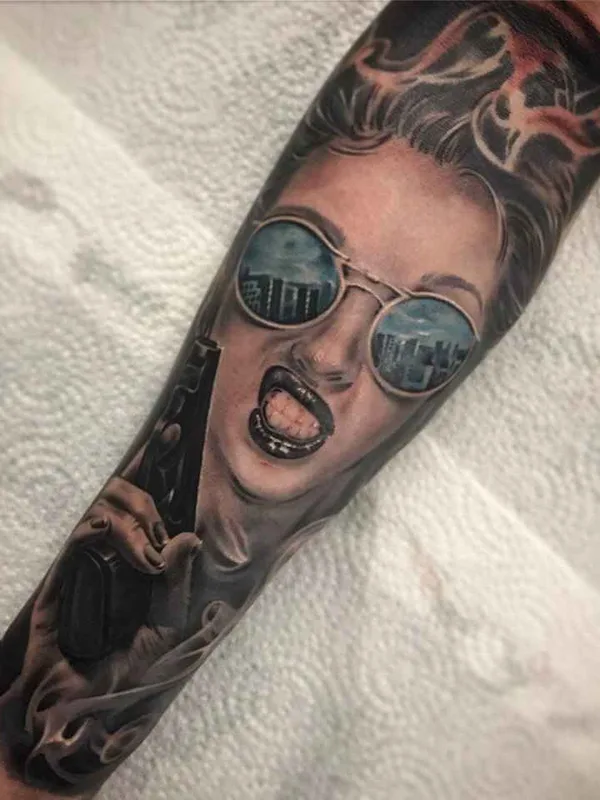 female black and grey realism татуировка на forearm #11885 | Тату мастер Дмитрий Щелоков