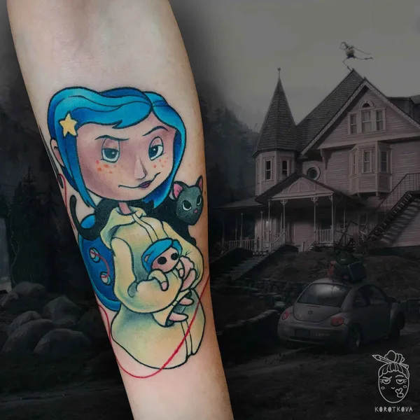 New School tattoo by Natali Korotkova in Saint Petersburg