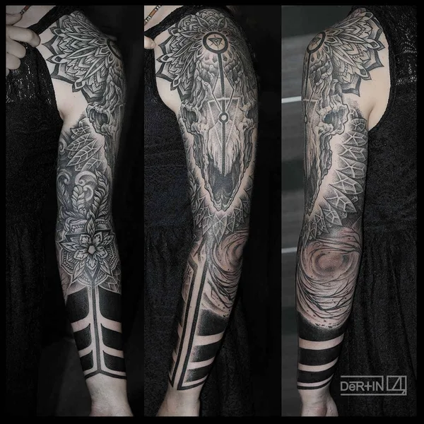 Ornamental tattoo by Дёртин Антон in Тольятти