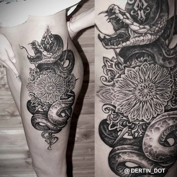 Ornamental tattoo by Дёртин Антон in Тольятти