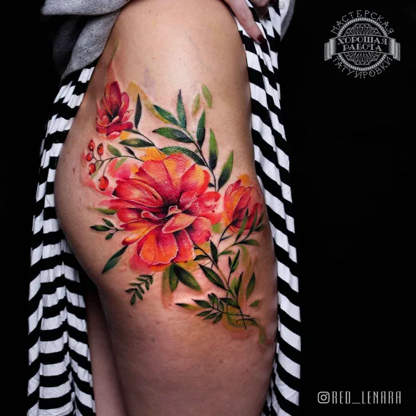 Watercolor tattoo by RED_LENARA in Казань