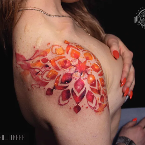 Watercolor tattoo by RED_LENARA in Казань