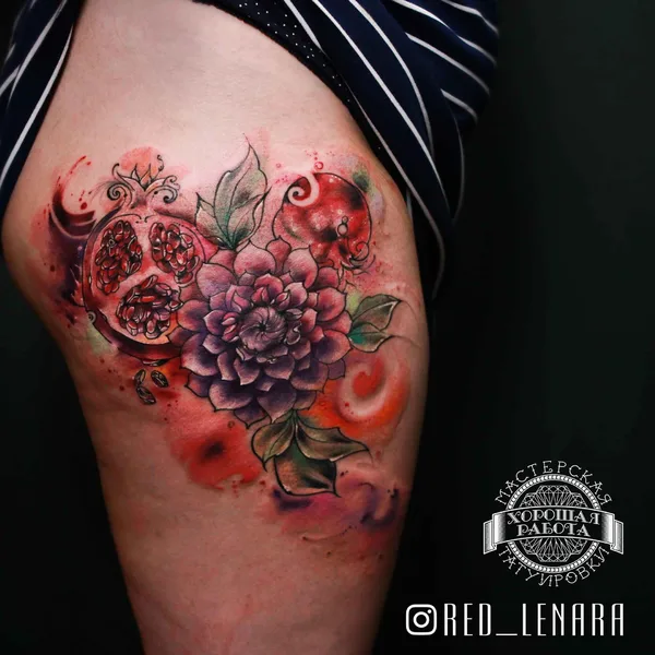 Watercolor tattoo by RED_LENARA in Казань