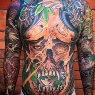 male color japanese tatouage sur full body #701 | Artiste tatoueur Matty D Mooney