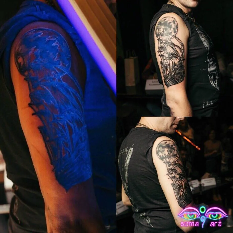 Tattoo artist Soma Art, glow tattoo, UV tattoo, fluorescent, Blacklight tattoo | Ukraine