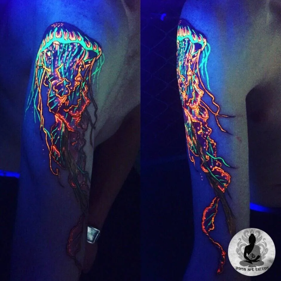 Tattoo artist Soma Art, glow tattoo, UV tattoo, fluorescent, Blacklight tattoo | Ukraine