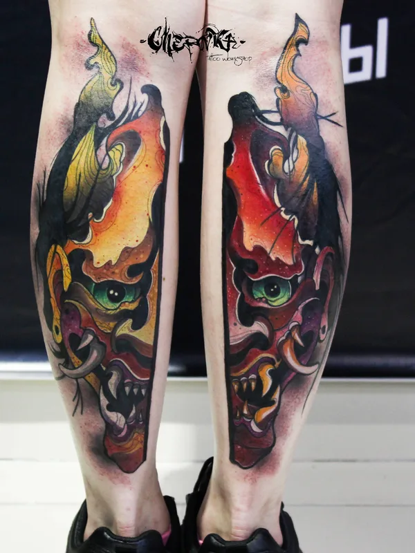 color japanese Tatuaggio su calf #25634 | Tatuatore Илья Черник
