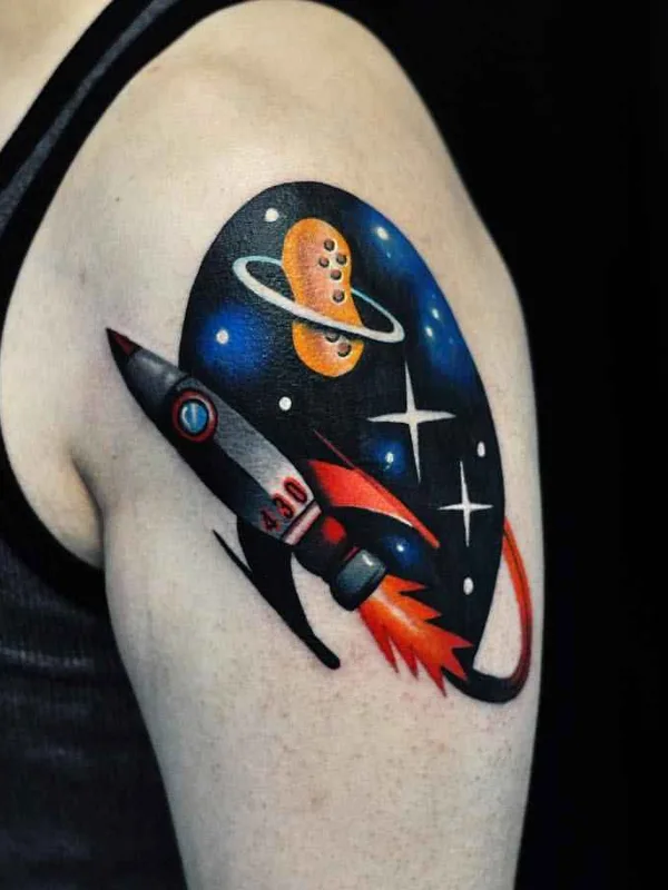 color new school tatuaje en shoulder #10886 | Tatuador David Cote Peyote