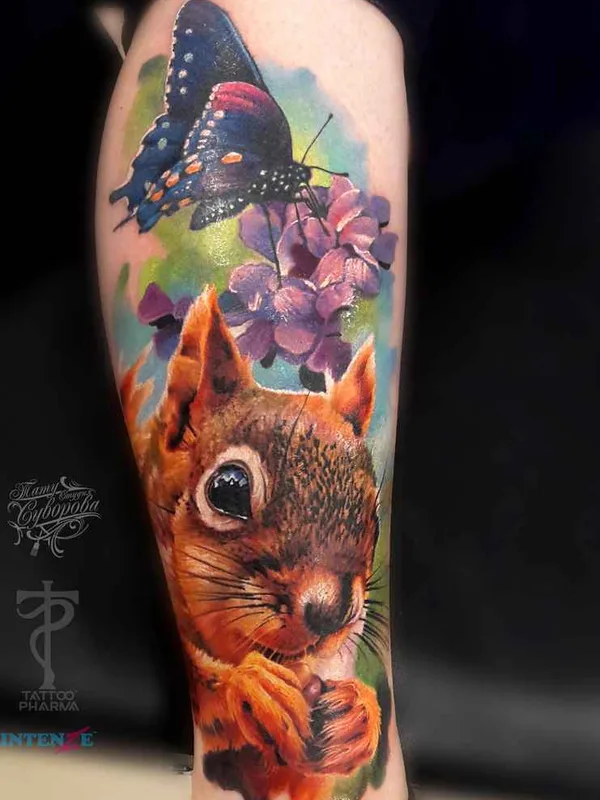 color realism tatuaje en calf #10786 | Tatuador Василий Суворов
