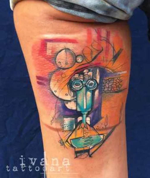 Watercolor tattoo by Ivana Belakova in Los Angeles