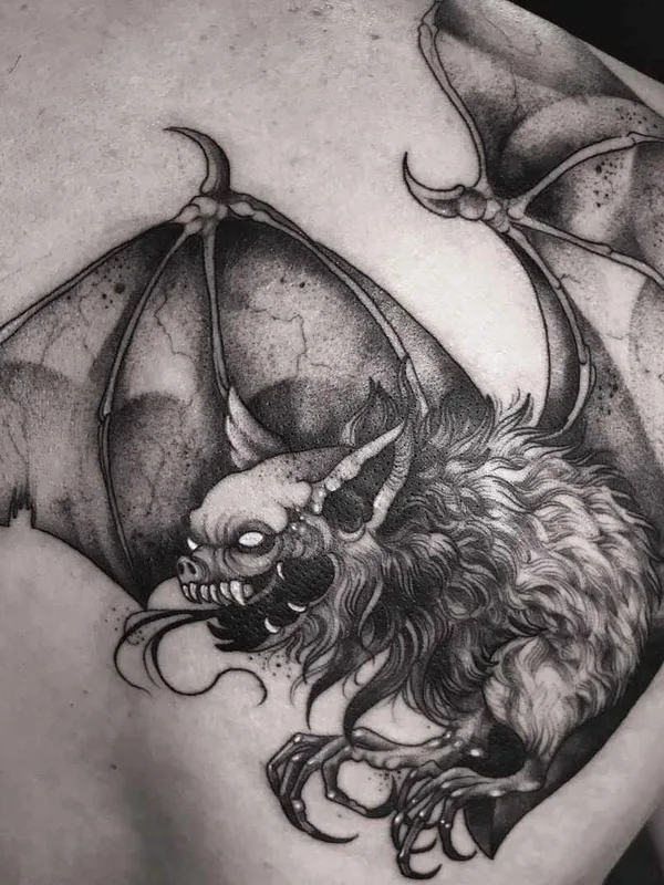 black and grey black and grey tattoo auf upper back #14803 | Tätowierer Саша Катуна