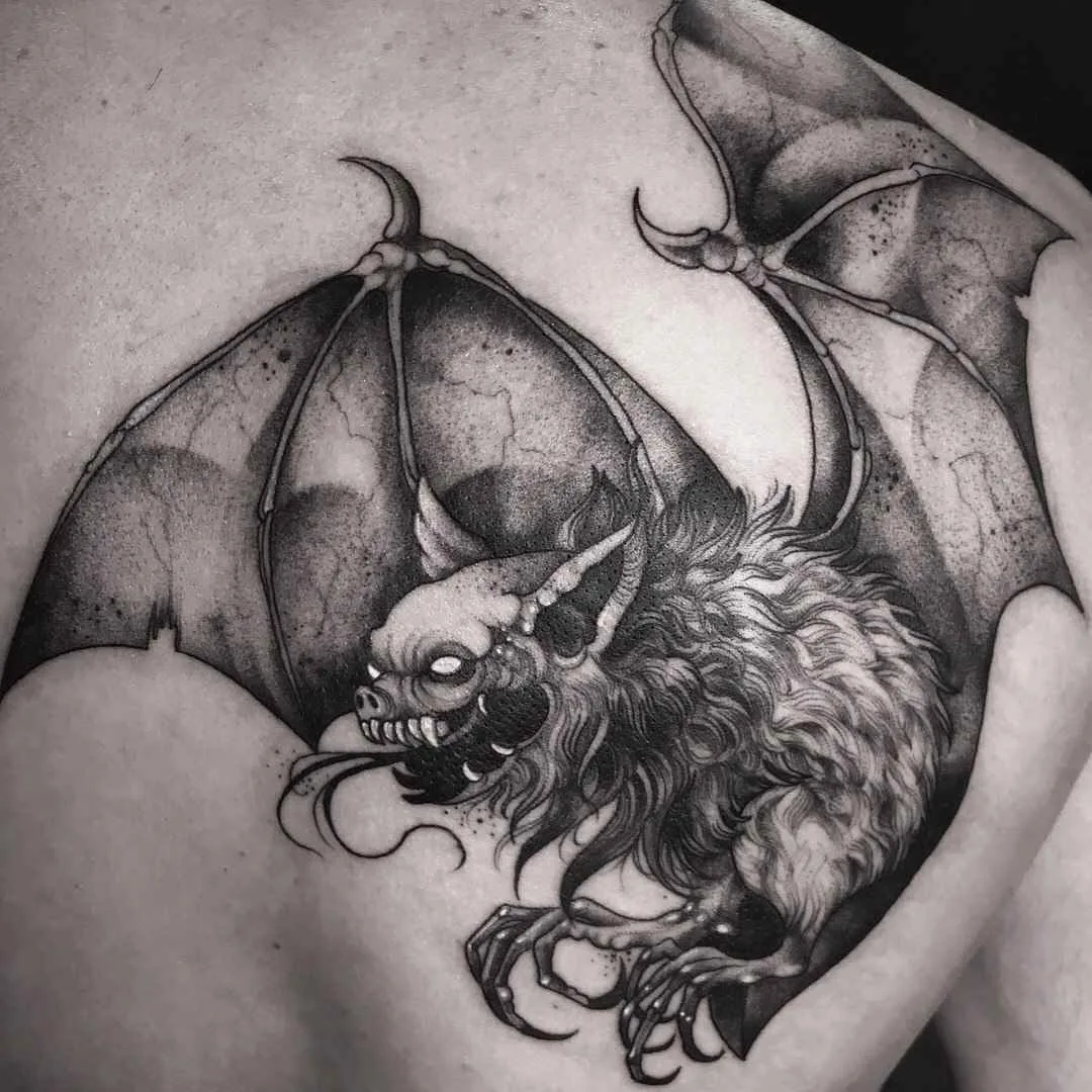 Tattoo artist Sasha Katuna authors blackwork tattoo | Russia