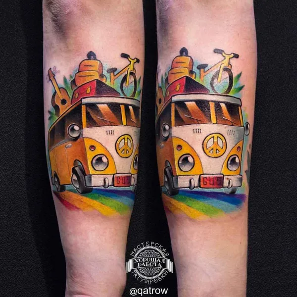 New School tattoo by Виктор Киатров in Казань