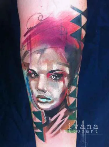 female color watercolor 타투 부위 forearm #735 | 타투이스트 Ivana Belakova