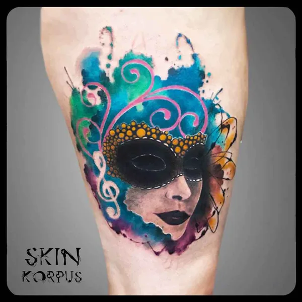 Watercolor tattoo by Skin Korpus in Luxembourg