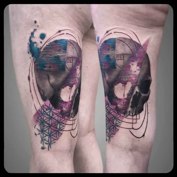 Watercolor tattoo by Skin Korpus in Luxembourg