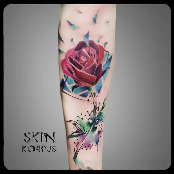Watercolor tattoo by Skin Korpus in Luxembourg