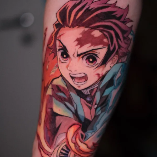 Anime tattoo by Anastasia Toivola in Helsinki
