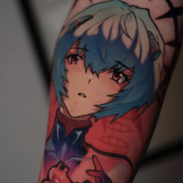 Anime tattoo by Anastasia Toivola in Helsinki