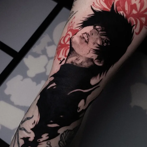 Anime tattoo by Anastasia Toivola in Helsinki