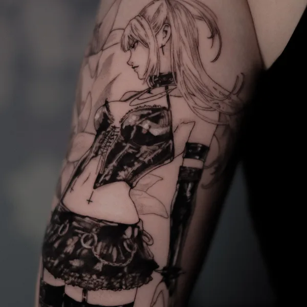 Anime tattoo by Anastasia Toivola in Helsinki
