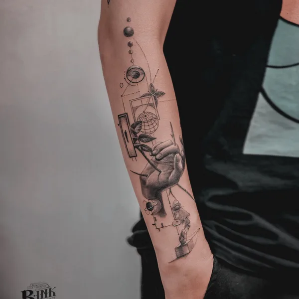Geometric tattoo by BinkTattooworkshop