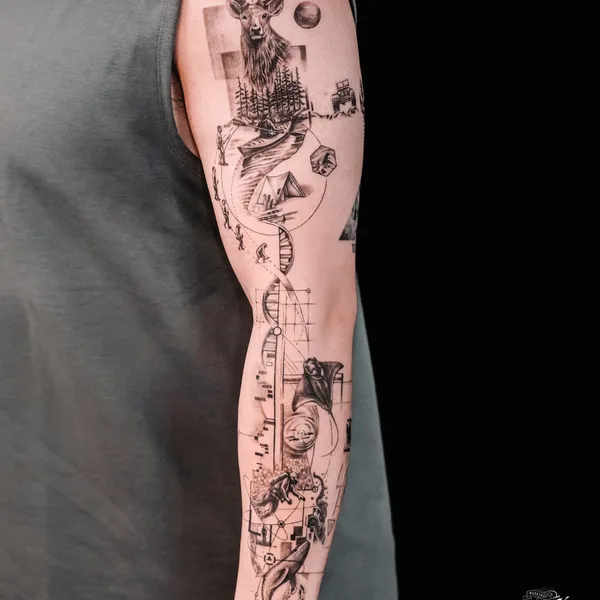 Geometric tattoo by BinkTattooworkshop