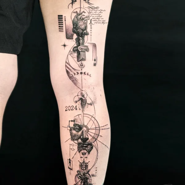 Geometric tattoo by BinkTattooworkshop