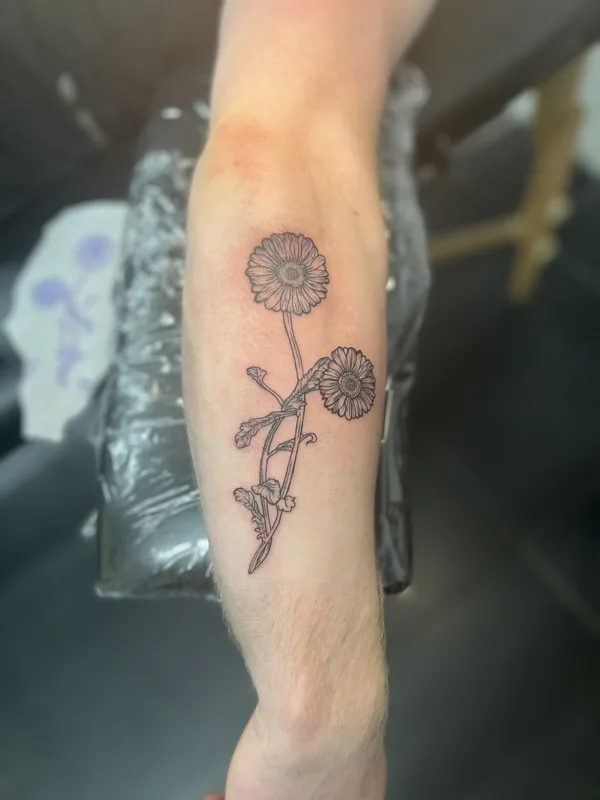 black linework татуировка на forearm #89850 | Тату мастер Daniel Goudie