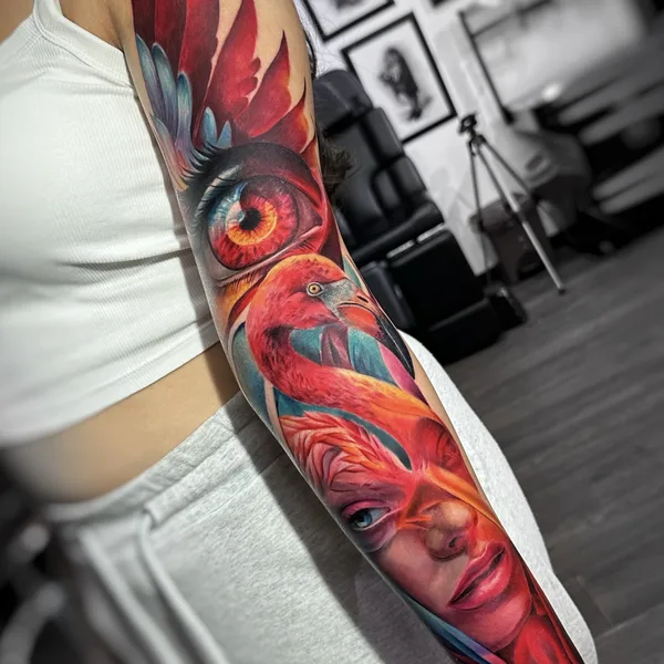 Color tattoo by Daniela Duque