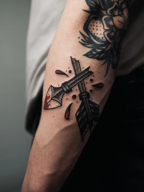 male color oldschool Tatuaggio su forearm #85128 | Tatuatore Dmitrii Ostanin
