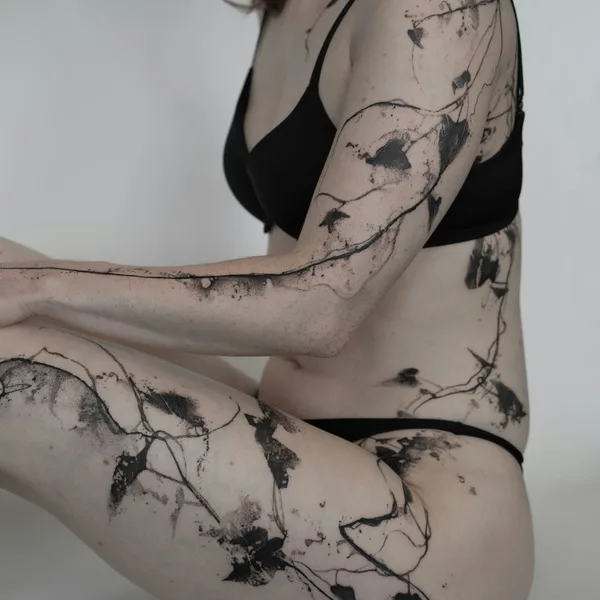 Abstract tattoo by Edvin Tedebring in København