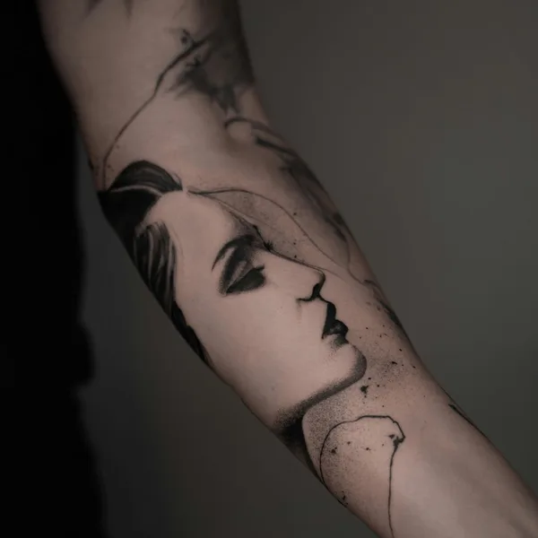 Abstract tattoo by Edvin Tedebring in København