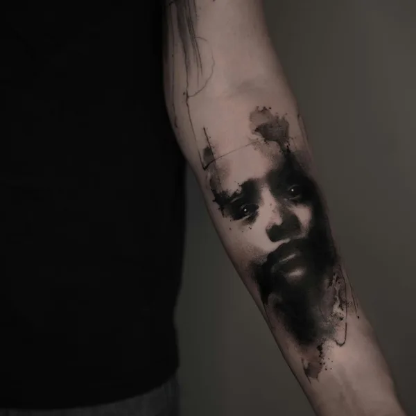 Abstract tattoo by Edvin Tedebring in København
