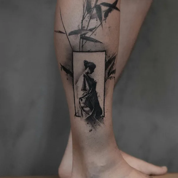 Abstract tattoo by Edvin Tedebring in København