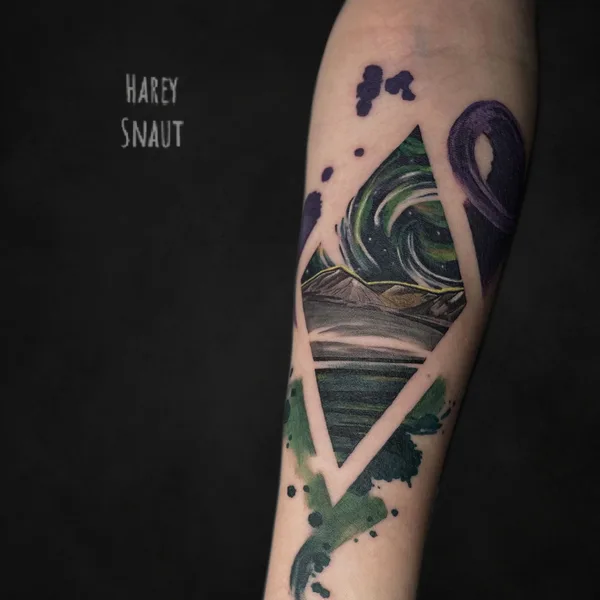 Abstract tattoo by Harey Snaut in Moscow