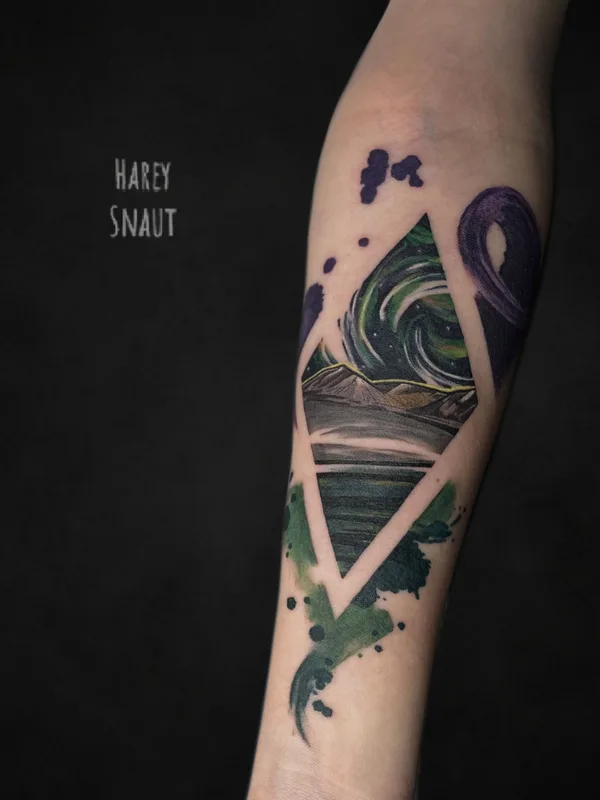 female color watercolor tatouage sur forearm #90233 | Artiste tatoueur Harey Snaut