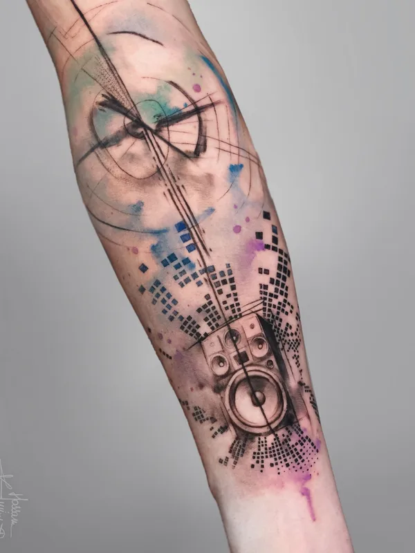 Watercolor tattoo by Hossam tattoos in Amsterdam