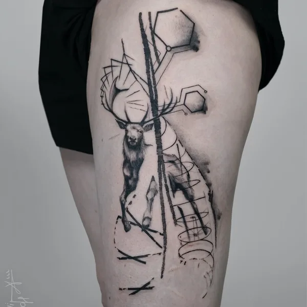 Watercolor tattoo by Hossam tattoos in Amsterdam